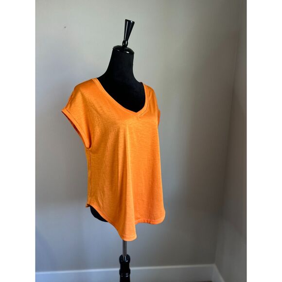 INDVEVA Women's Lua V Neck Clementine Rolled Sleeve Short Sleeve T Shirt Size M - Picture 5 of 10